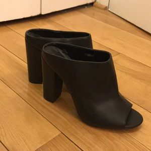 Perfect black leather-like slides